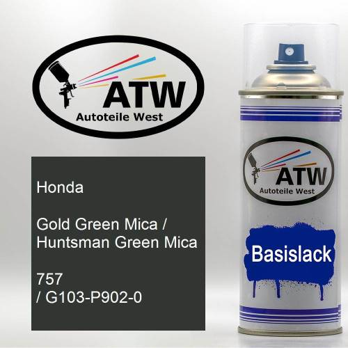 Honda, Gold Green Mica / Huntsman Green Mica, 757 / G103-P902-0: 400ml Sprühdose, von ATW Autoteile West.